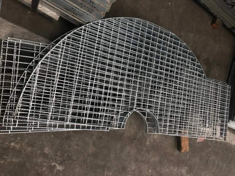 Steel grating panel showing the open bar grid